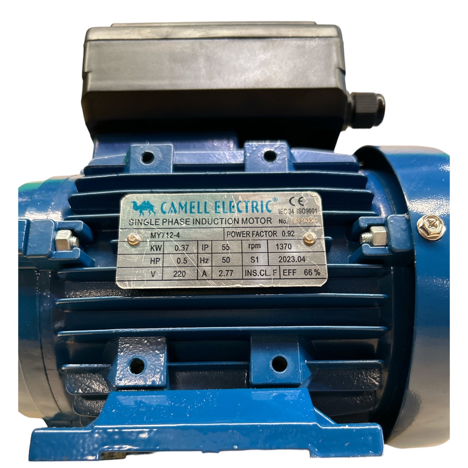 Motor Eléctrico Monofásico Camell 0.5HP 1400 RPM Eje 14mm