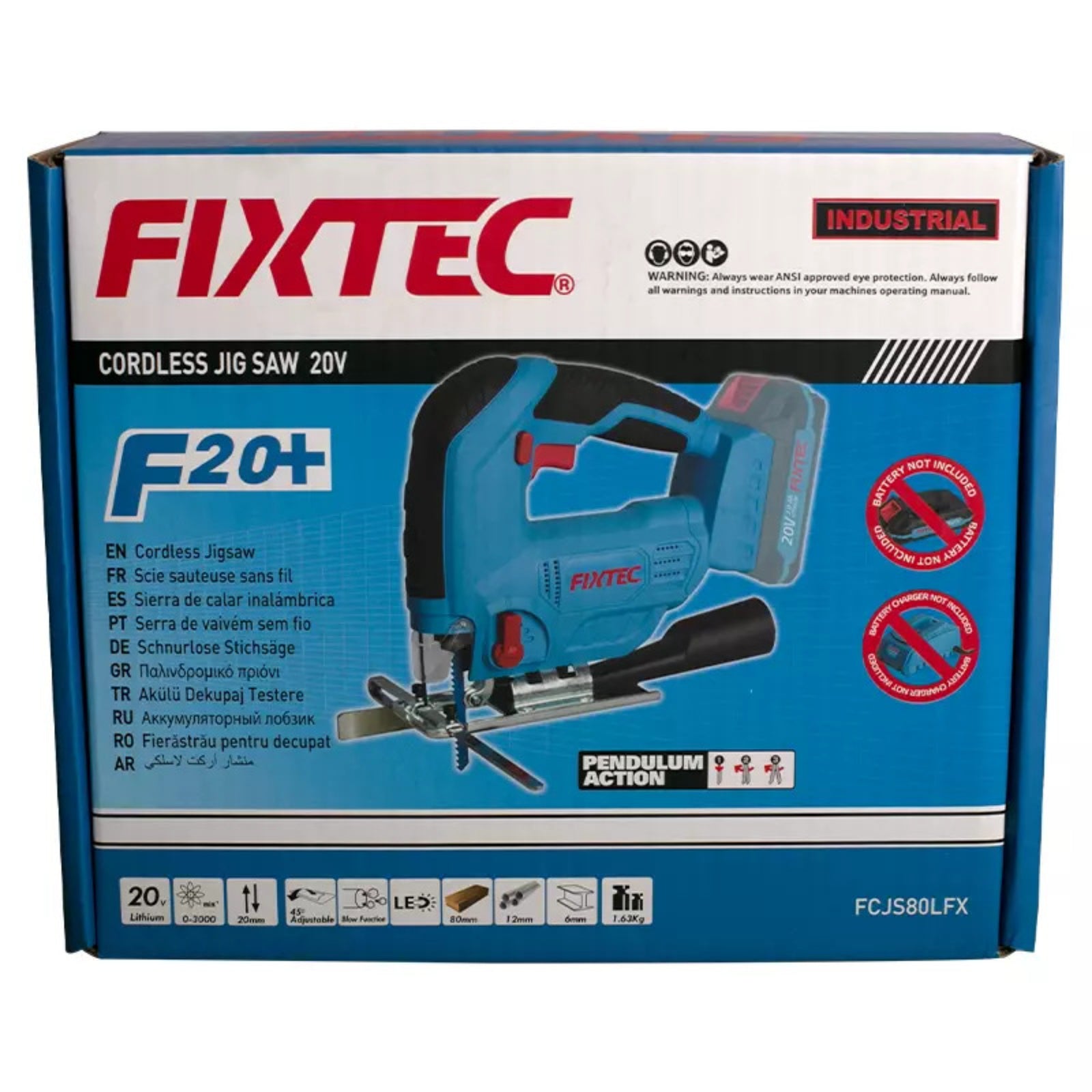 Sierra Caladora Inalámbrica 20V Fixtec - accesorios