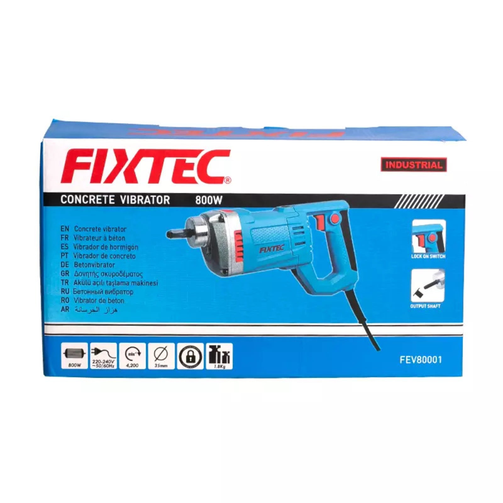 Vibrador Hormigon Portatil Fixtec - 800w Con Sonda 35mm