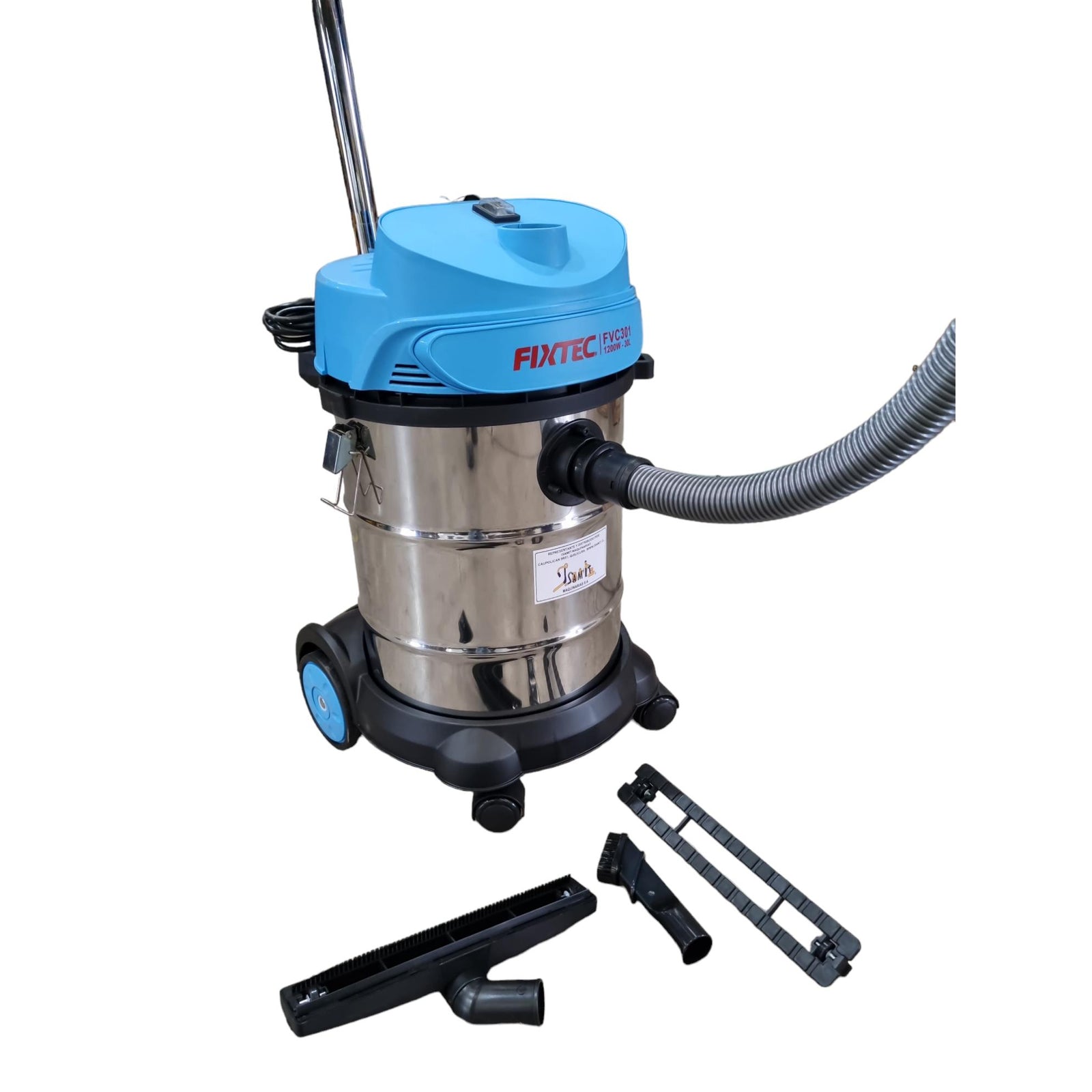 Aspiradora Industrial Polvo Agua 30L Fixtec + 5 Accesorios