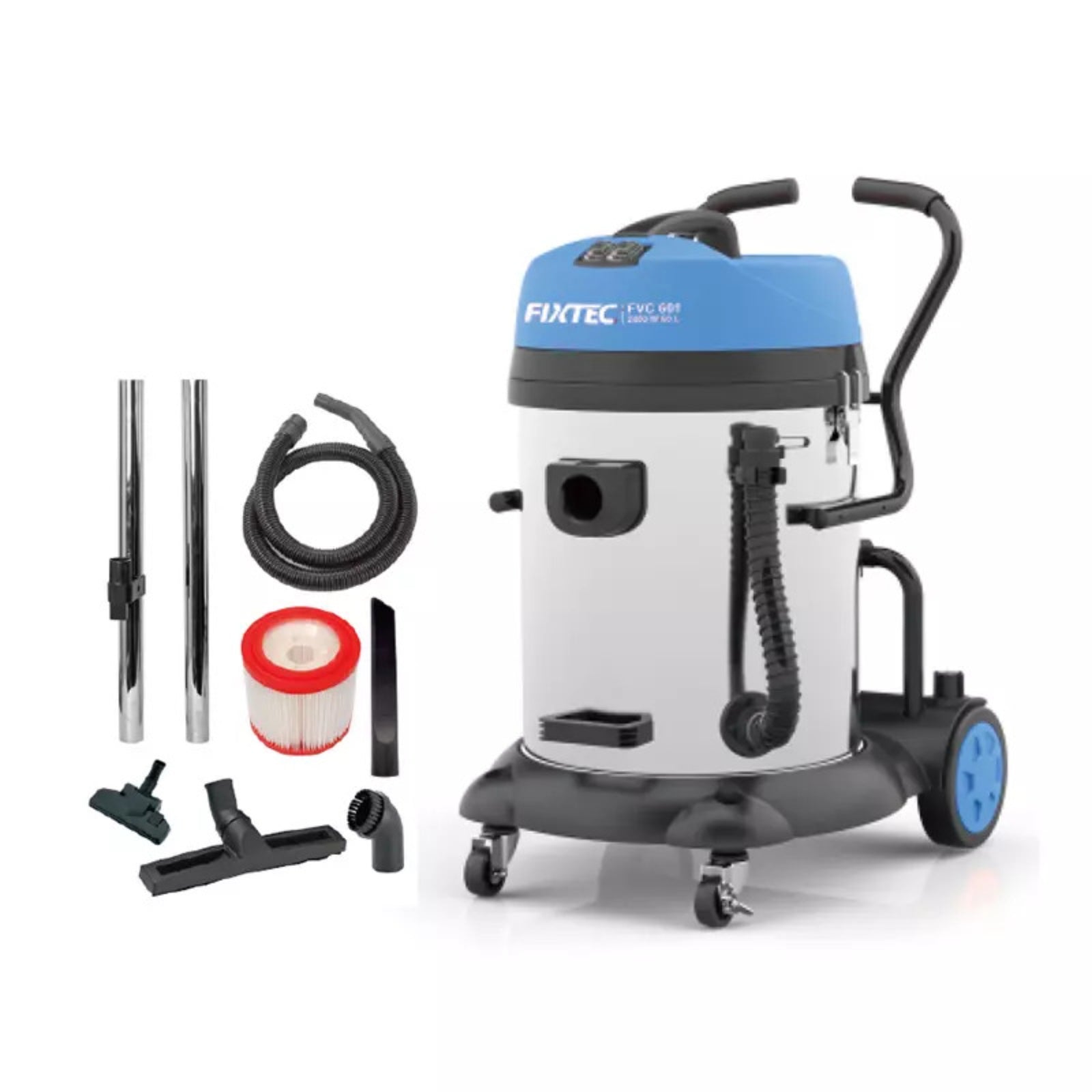 Aspiradora Industrial Agua y Polvo Fixtec 60L 2400W Filtro HEPA