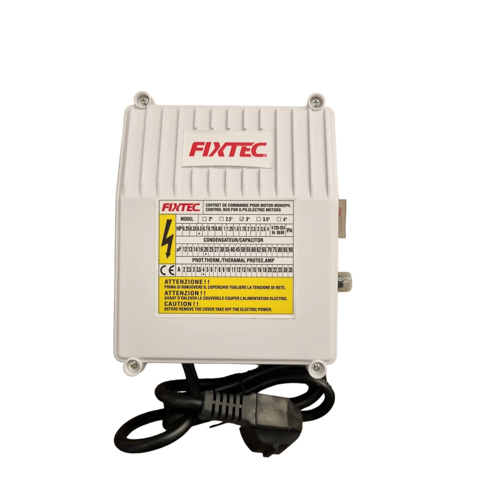 Bomba de Pozo Profundo Fixtec 3" 0.5HP – Sumergible 370W con 30m de Cable y Caja de Control