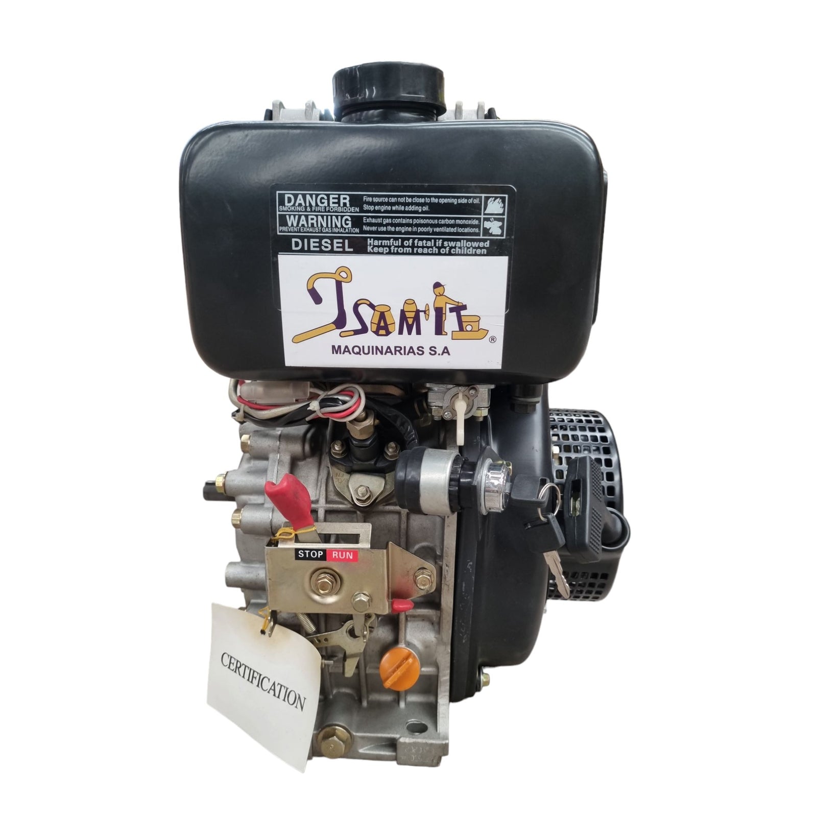 Motor Estacionario Diesel 6HP Camell 178FE Eje 19mm Tipo Yanmar Partida Electrica