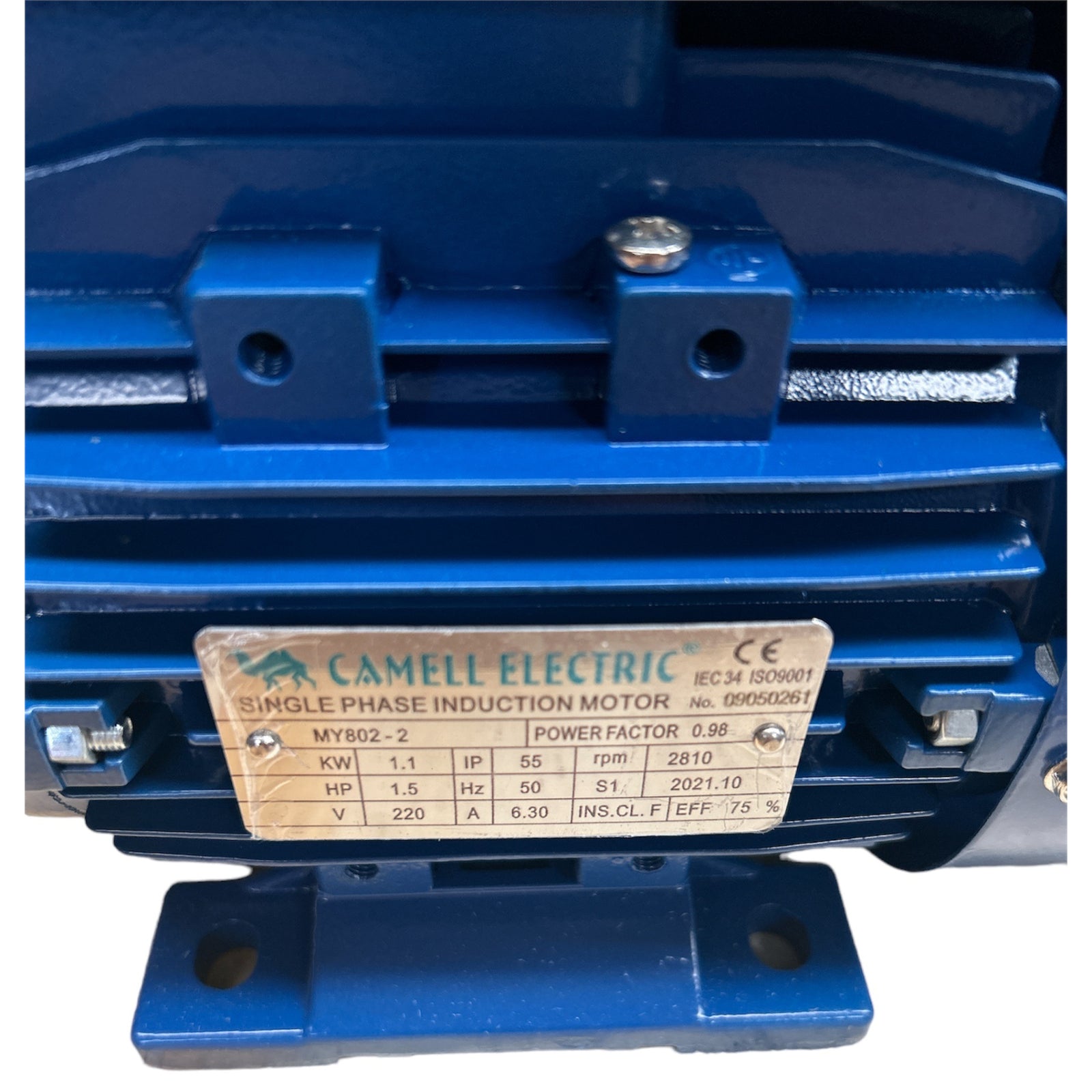 Motor Eléctrico Monofásico Camell 1.5HP 2800 RPM Eje 19mm