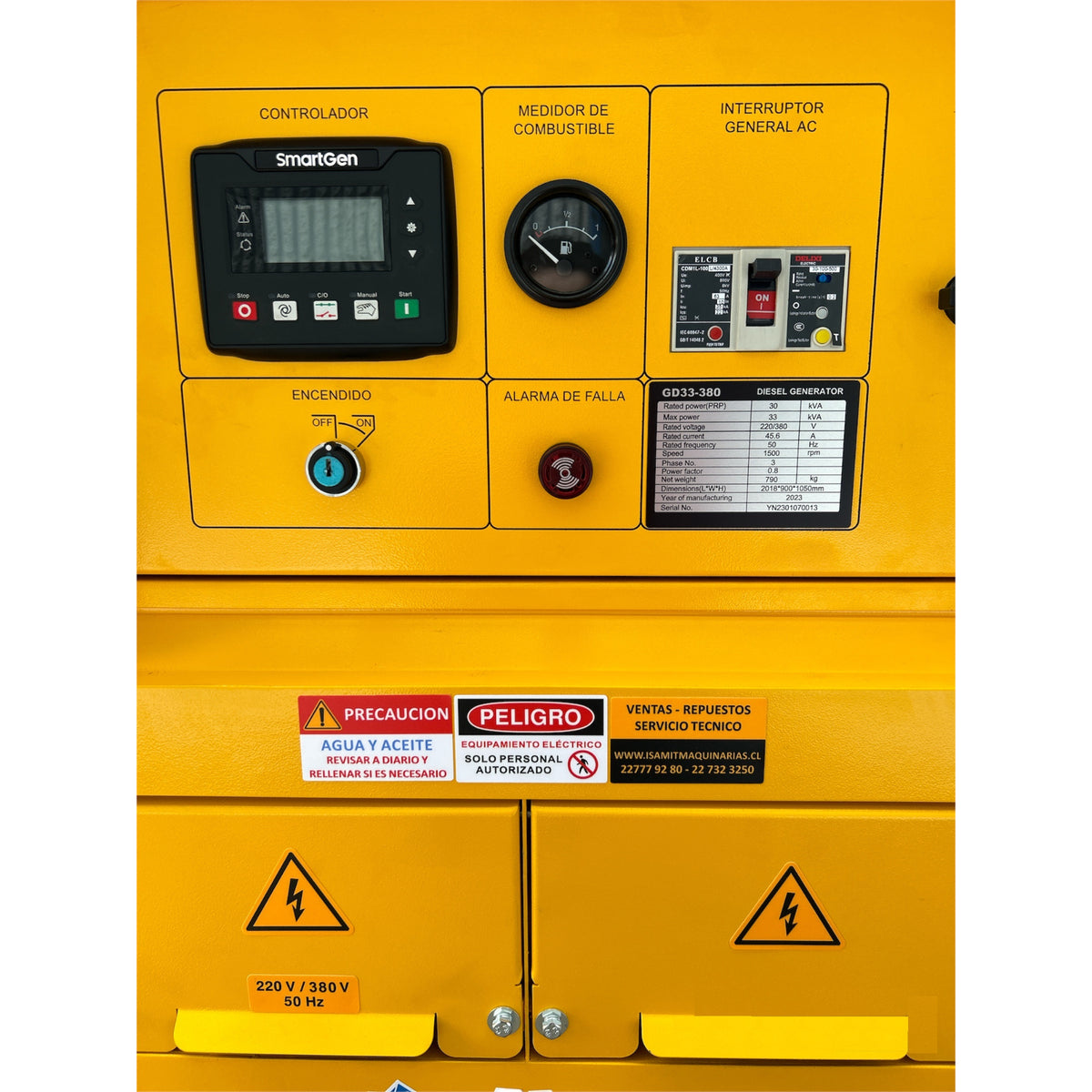 Generador Diesel 33kVA Trifásico 380V Refrigerado por Agua con Partida Eléctrica