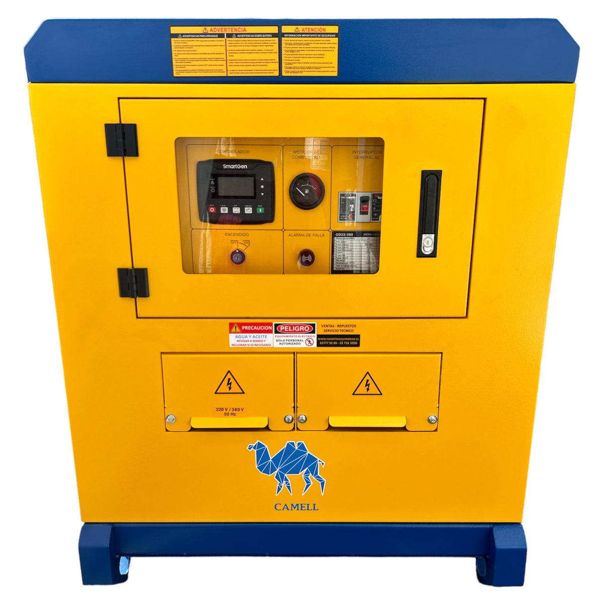 Generador Diesel 22kVA Trifásico 380V Refrigerado por Agua con Partida Eléctrica