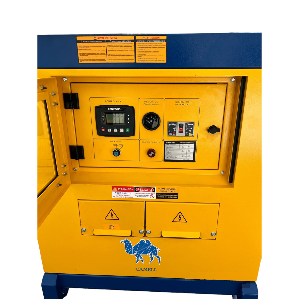 Generador Diesel 18kva Monofásico 230V Refrigerado por Agua con Partida Eléctrica