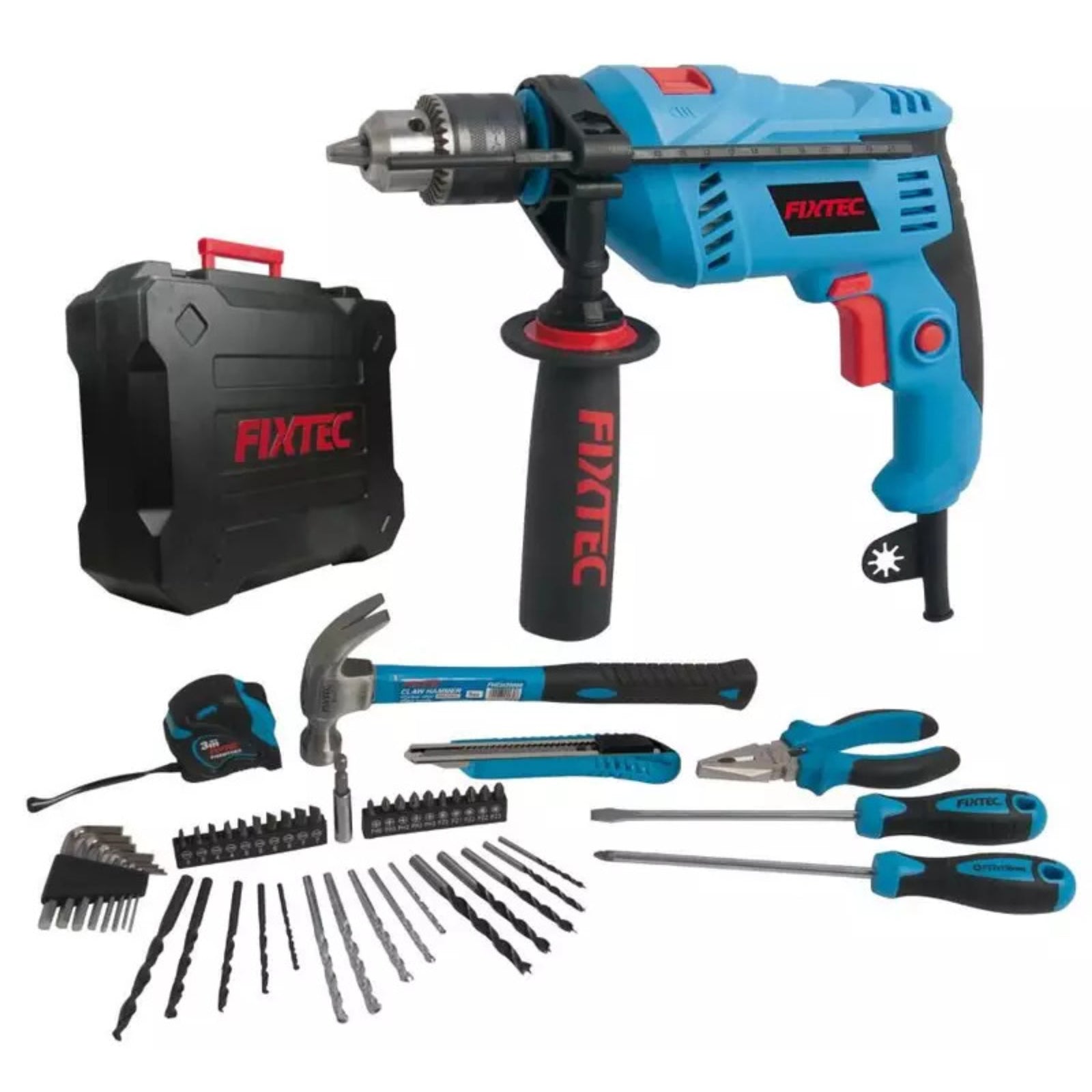 Set Taladro de Impacto 600W Fixtec FID600K50 con 50 Accesorios y Maletín