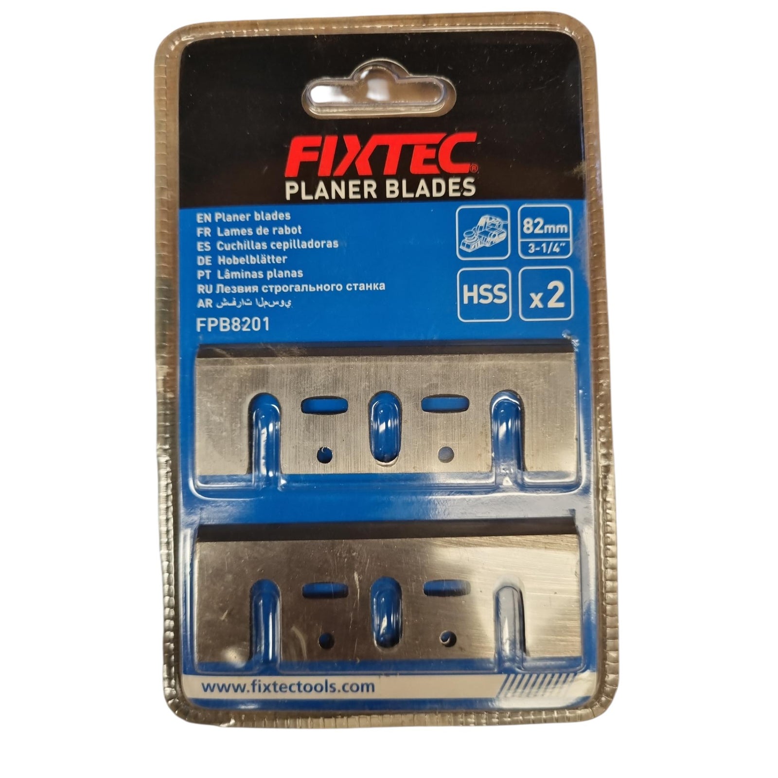 Cuchillas Cepillo Eléctrico 82mm HSS Juego de 2 Unidades Fixtec Makita Total