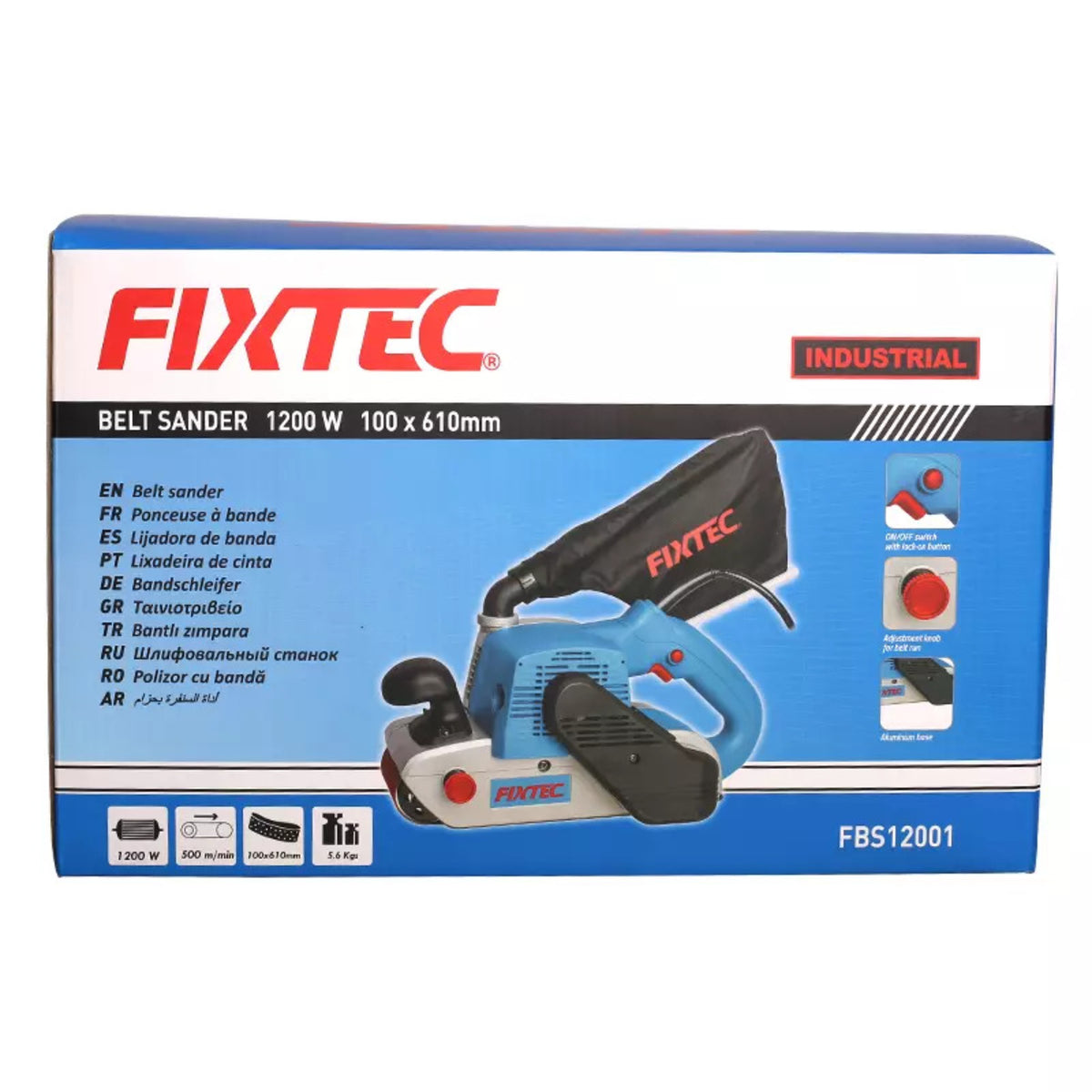 Lijadora De Banda Fixtec Fbs12001 - 1200w + 2 Accesorios