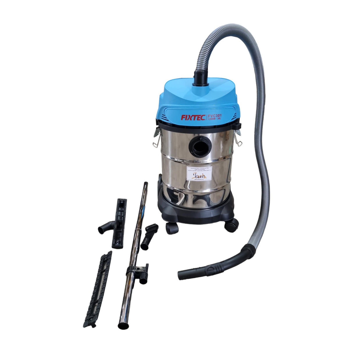 Aspiradora Industrial Polvo Agua 30L Fixtec + 5 Accesorios