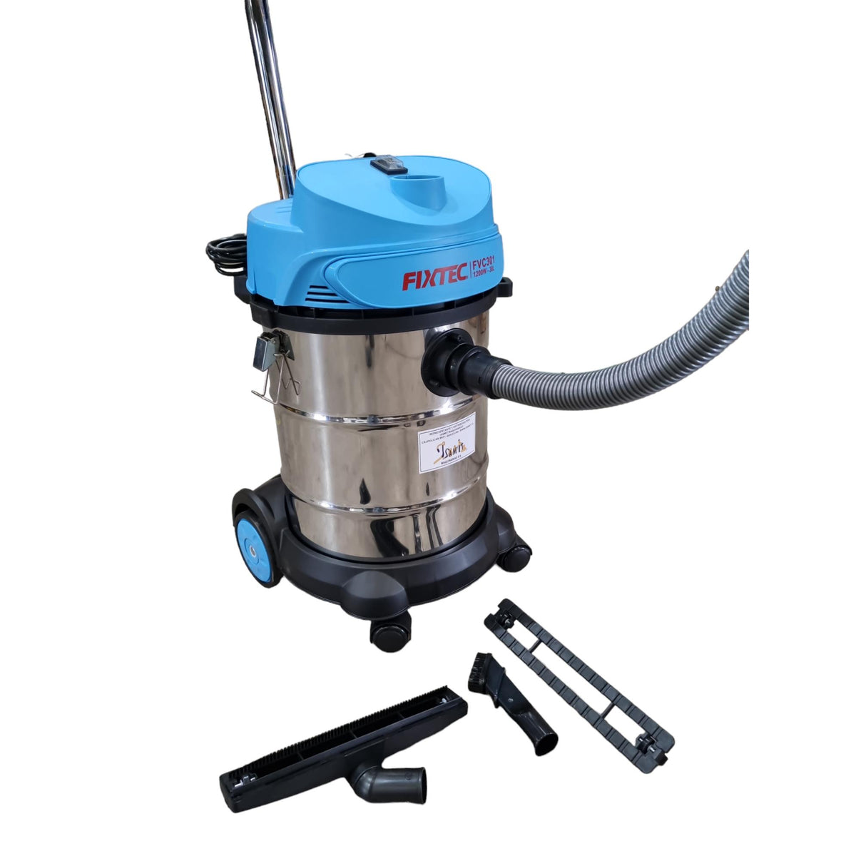 Aspiradora Industrial Polvo Agua 30L Fixtec + 5 Accesorios