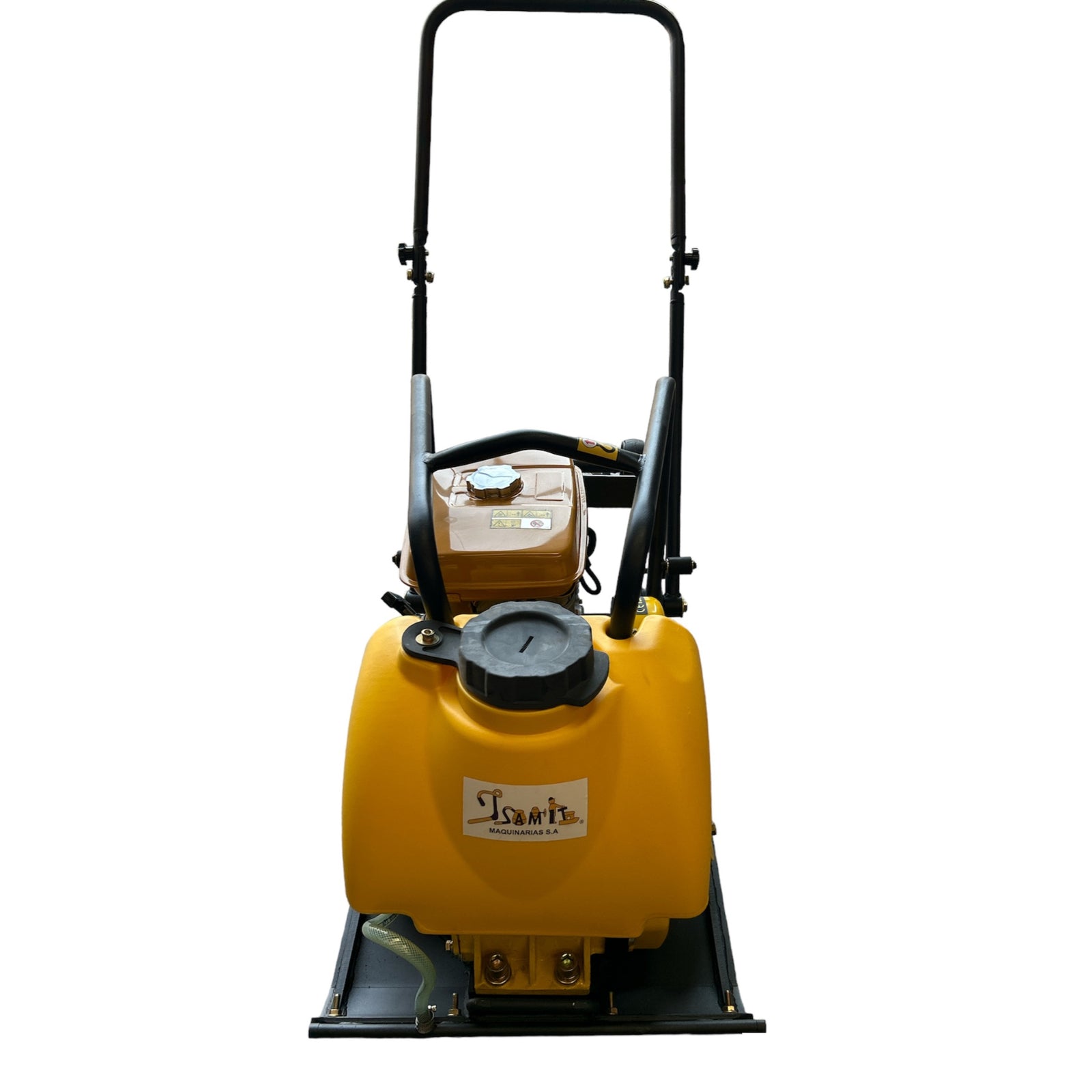 Placa Compactadora 15kN Motor Robin EY20 5HP con Estanque de Agua y Ruedas