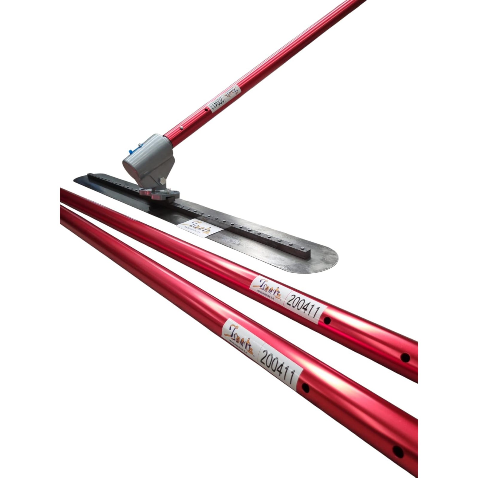 Platacho Llana Fresno Acero Inoxidable Magnesio 1.2mts con 3 Mangos de 1.8mts c/u