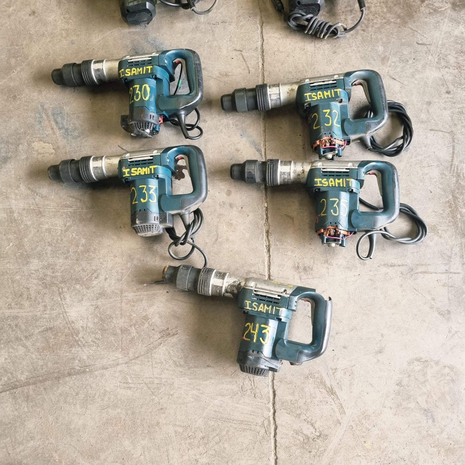 Lote 10 Cincelador y Rotomartillo SDS Plus tipo Bosch, Baker y Einhell