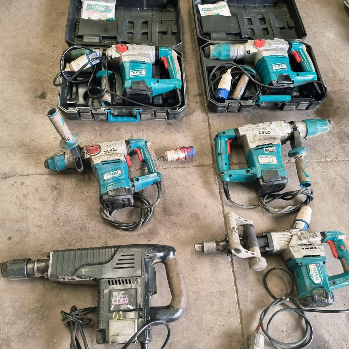 Lote 6 Rotomartillo y Cincelador Demoledor Total Tools