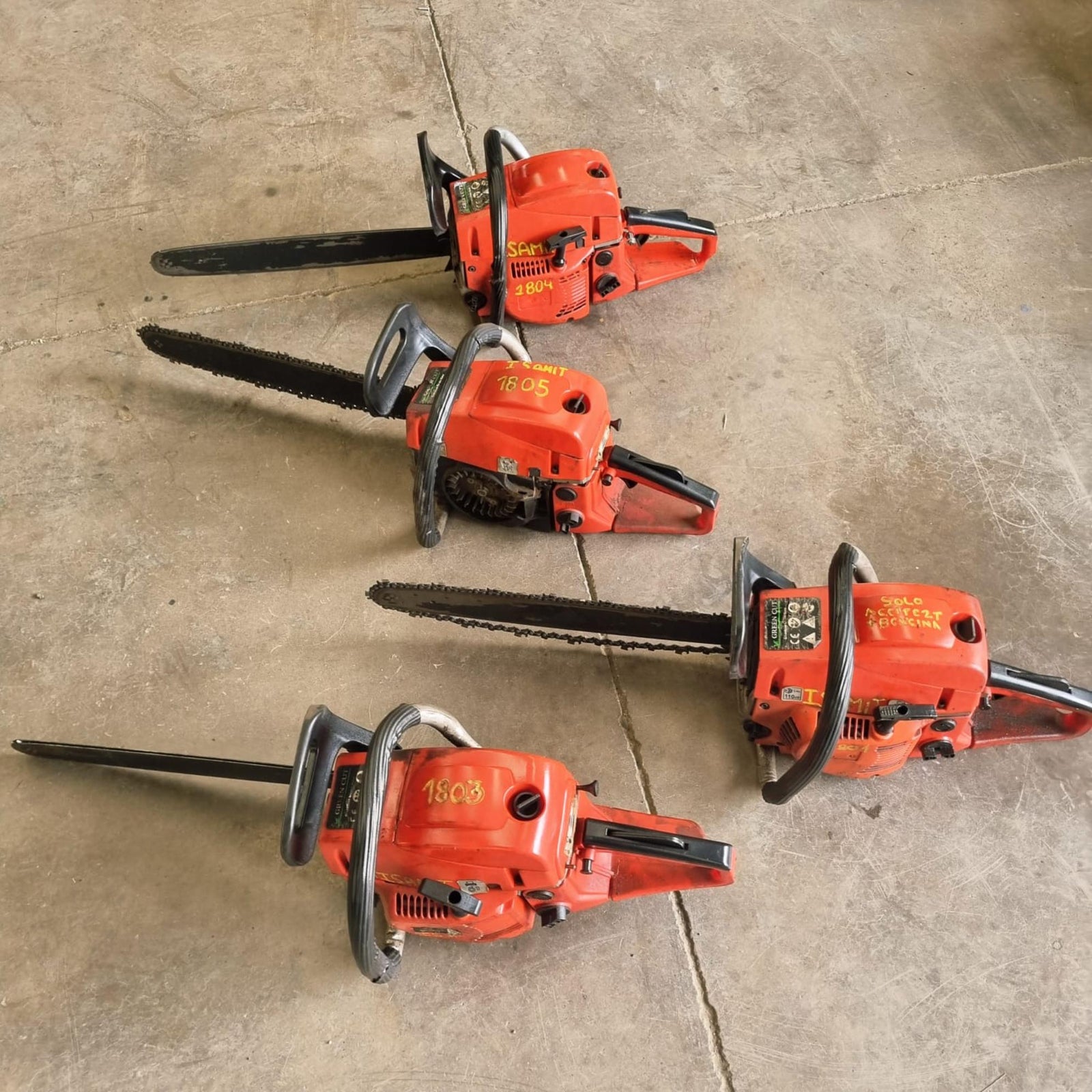 Lote 4 motosierras GreenCut 18 pulgadas